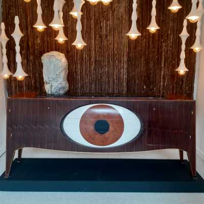 Enfilade palissandre , ébène et coquille d'oeuf travail contemporain, XXI