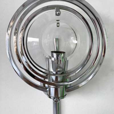 sconces pair metal glass oscar torlasco italy 1970