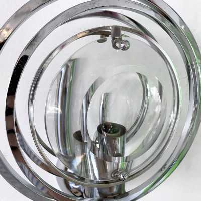 sconces pair metal glass oscar torlasco italy 1970