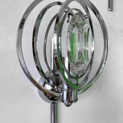 sconces pair metal glass oscar torlasco italy 1970