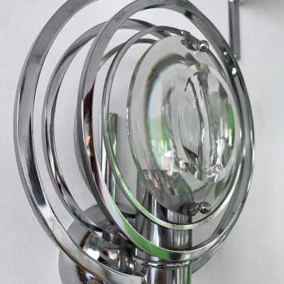 sconces pair metal glass oscar torlasco italy 1970