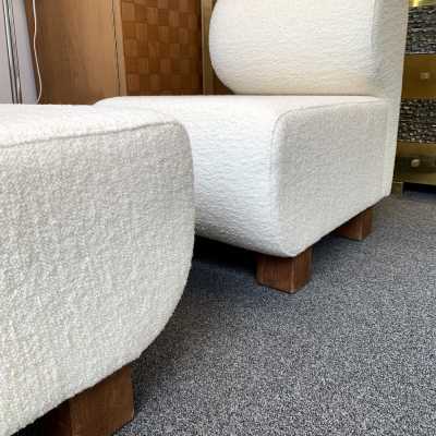 Armchairs armchairs loop pile wood italy 1970