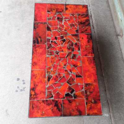 Red ceramic coffee table