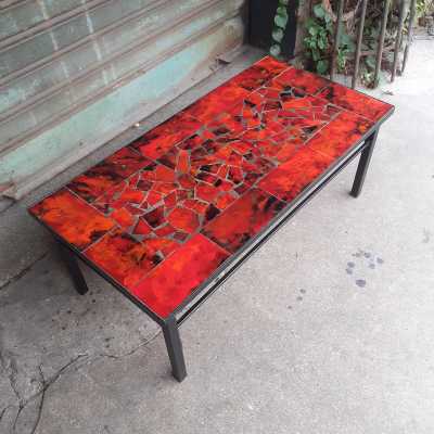 Red ceramic coffee table