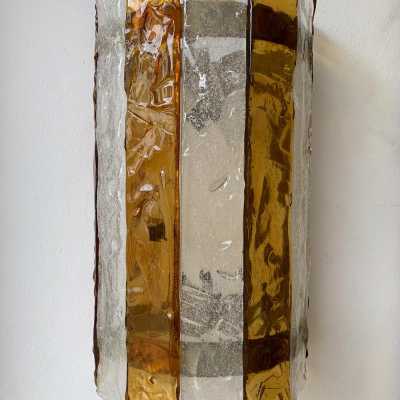 Wall lamps pair murano glass mazzega italy 1970