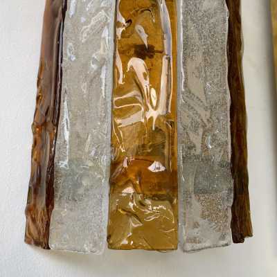 Wall lamps pair murano glass mazzega italy 1970