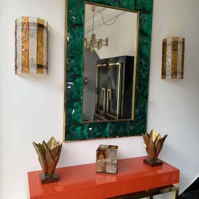 Wall lamps pair murano glass mazzega italy 1970