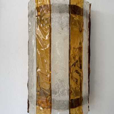 Wall lamps pair murano glass mazzega italy 1970