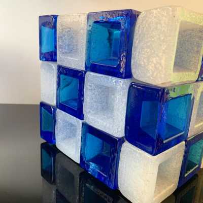 cube lamps pair murano glass poliarte italy 1970