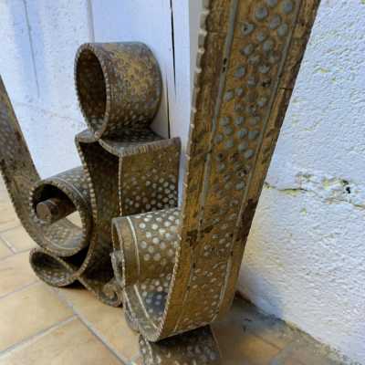 console wrought iron gold leaf pier luigi colli italy 1940 1950