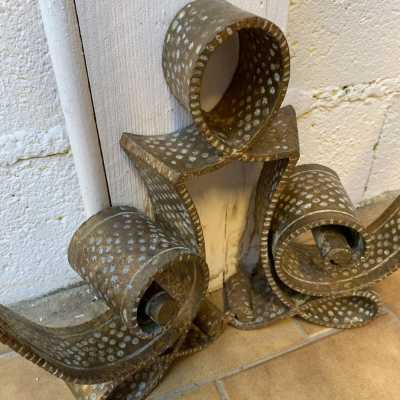 console wrought iron gold leaf pier luigi colli italy 1940 1950