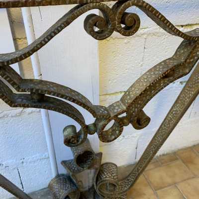 console wrought iron gold leaf pier luigi colli italy 1940 1950
