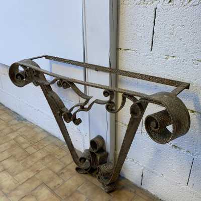 console wrought iron gold leaf pier luigi colli italy 1940 1950