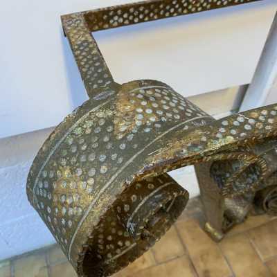 console wrought iron gold leaf pier luigi colli italy 1940 1950