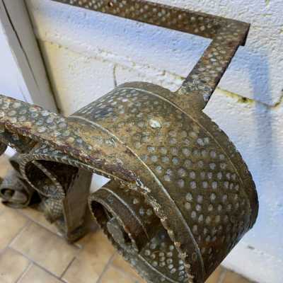 console wrought iron gold leaf pier luigi colli italy 1940 1950