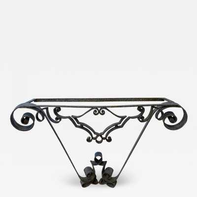 console wrought iron gold leaf pier luigi colli italy 1940 1950
