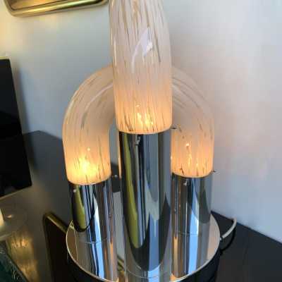 Murano glass metal lamp aldo carlo nason mazzega italy 1970