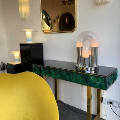 Murano glass metal lamp aldo carlo nason mazzega italy 1970