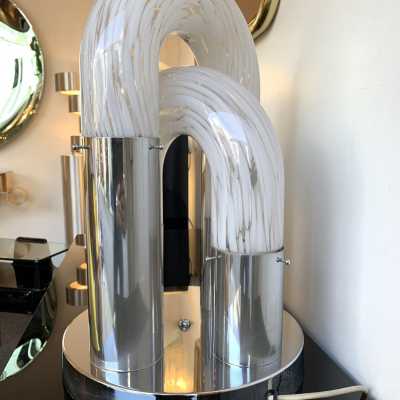Murano glass metal lamp aldo carlo nason mazzega italy 1970