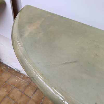 console pair parchment goatskin aldo tura italy 1970