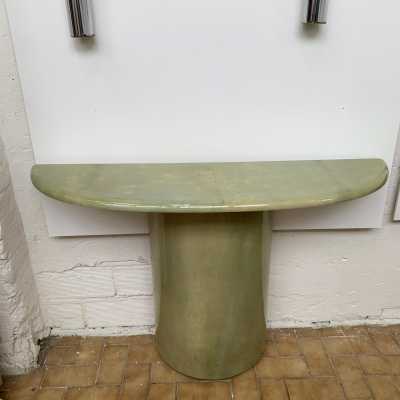 console pair parchment goatskin aldo tura italy 1970