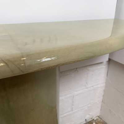console pair parchment goatskin aldo tura italy 1970