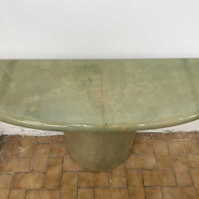 console pair parchment goatskin aldo tura italy 1970