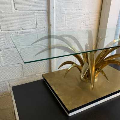 gilt bronze coffee table maison jansen Christian Techoueyres France 1970