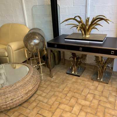 gilt bronze coffee table maison jansen Christian Techoueyres France 1970