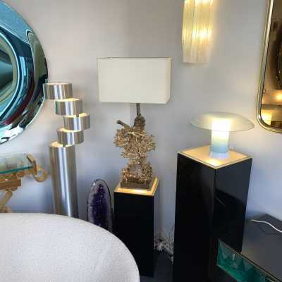 gilt bronze lamp quartz claude victor boeltz france 1970