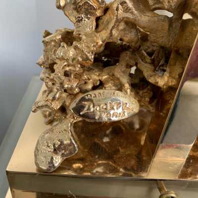 gilt bronze lamp quartz claude victor boeltz france 1970