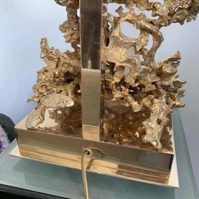 gilt bronze lamp quartz claude victor boeltz france 1970