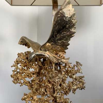 gilt bronze lamp quartz claude victor boeltz france 1970
