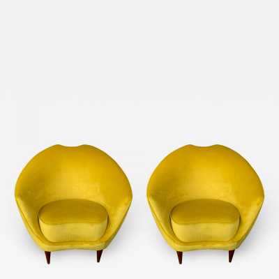 pair armchairs federico munari italy 1950 1960