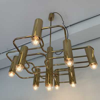 Sciolari brass chandelier baker belgium italy 1970