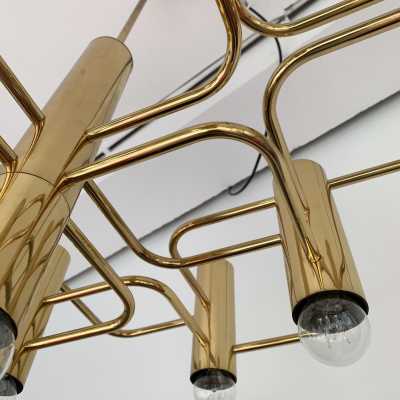 Sciolari brass chandelier baker belgium italy 1970