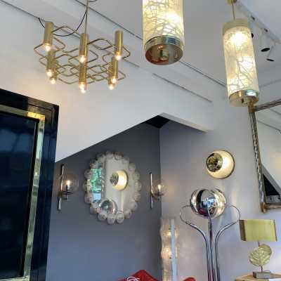 Sciolari brass chandelier baker belgium italy 1970