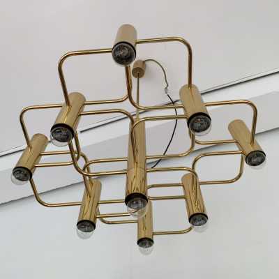 Sciolari brass chandelier baker belgium italy 1970