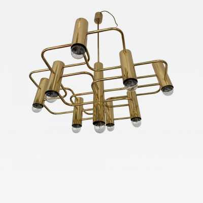 Sciolari brass chandelier baker belgium italy 1970