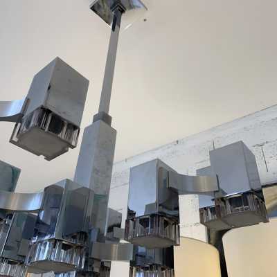 chandelier cubic sciolari gaetano metal plexiglass italy 1970