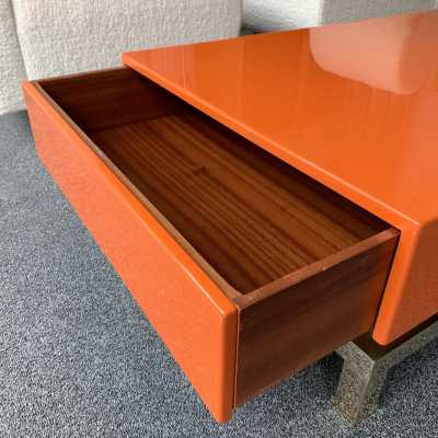 Coffee table lacquer brass guy lefevre maison jansen france 1970