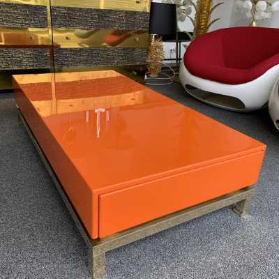 Coffee table lacquer brass guy lefevre maison jansen france 1970