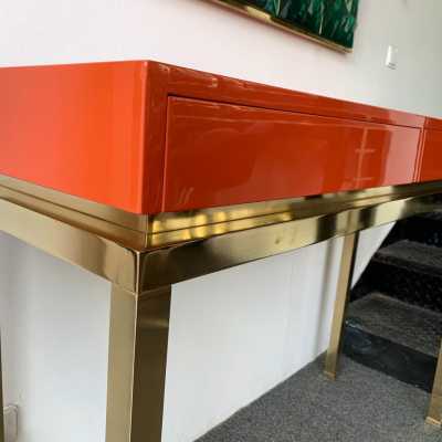 console lacquer brass guy lefèvre maison jansen france 1970