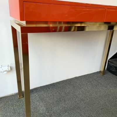 console lacquer brass guy lefèvre maison jansen france 1970