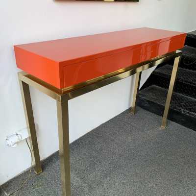 console lacquer brass guy lefèvre maison jansen france 1970