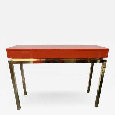 console lacquer brass guy lefèvre maison jansen france 1970