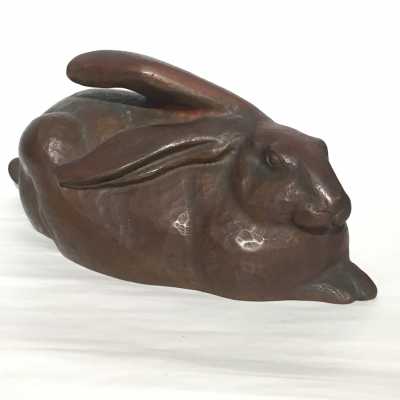 Okimono lapin en bronze - Japon