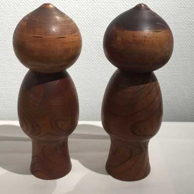 Signed sosaku kokeshi dolls