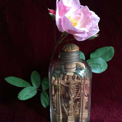 Small bottle of the Passion made in a bottle with octagonal sides of crystalline glassware