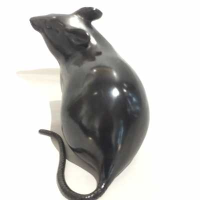 Okimono mouse or rat sculpture in bronze - Japan